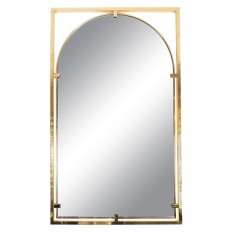 Rectangular brass surround mirror with clip details